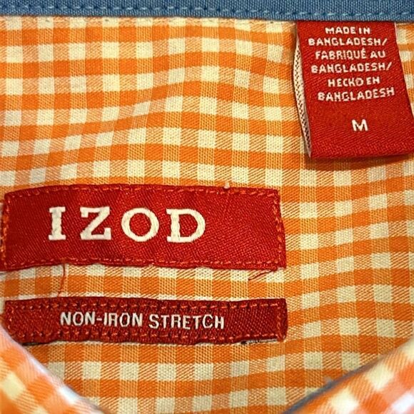 Izod Mens Orange And White Shirt - Picture 3 of 6